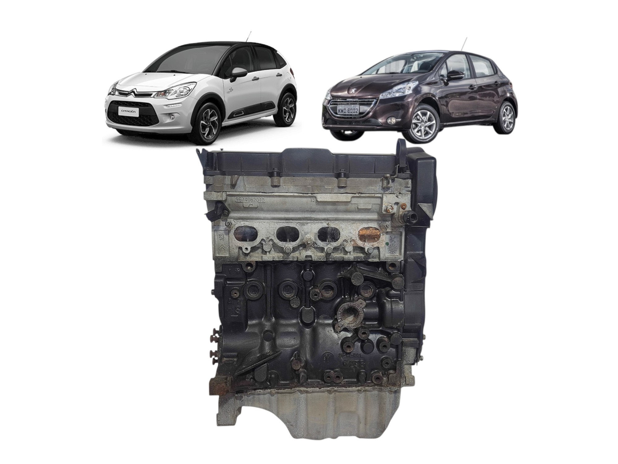 Motor Parcial Peugeot 208 2015 1.6 122cv Flex C3 2015