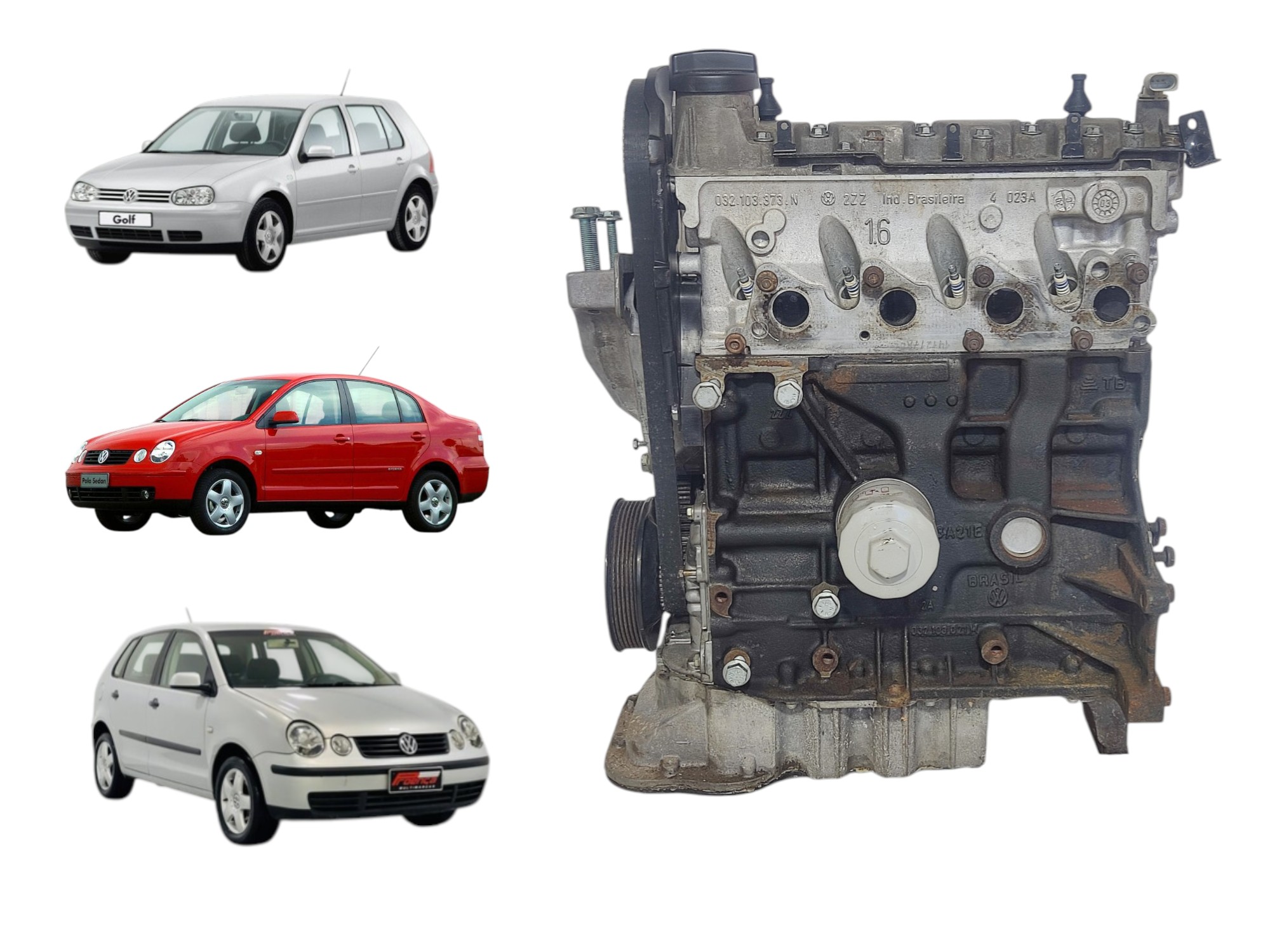 Motor Parcial Vw Polo Golf 1.6 2003 100cv Gasolina